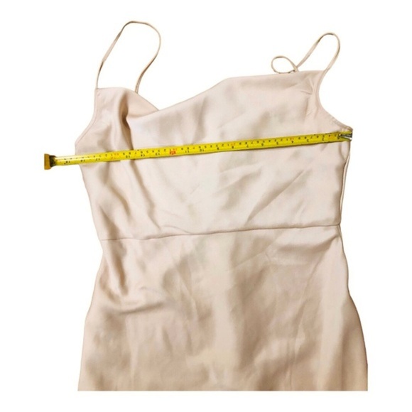 Taylor champagne light pink spaghetti strap cowlneck silk look maxi gown size 16 - Picture 8 of 13